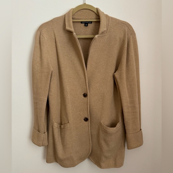 J. Crew Mercantile Tan Knit Button Front Cardigan Sweater Blazer Jacket Size M - Picture 7 of 7
